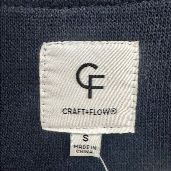Craft+Flow Men’s navy cable knit cardigan sweater size small NWT - Picture 5 of 6